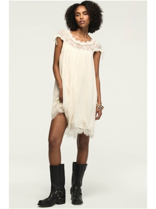 Lucky Brand Dresses & Skirts - NWT Lucky Brand Lace Babydoll Mini Dress in Gardenia, Sz. L